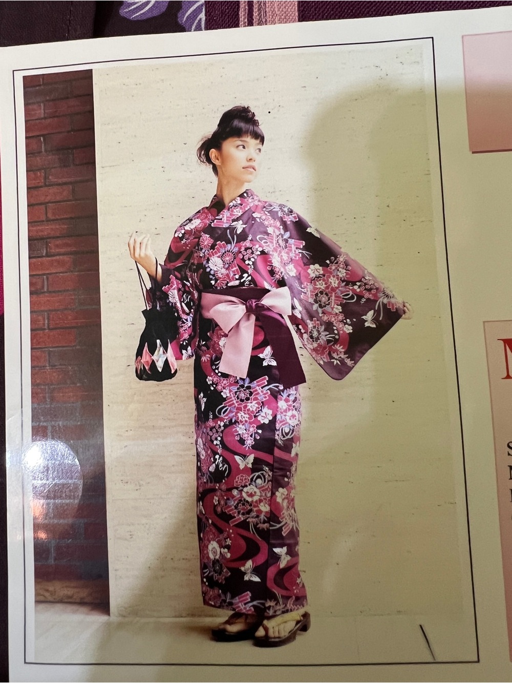 Floral Purple Pink Kimono with Obi Bow